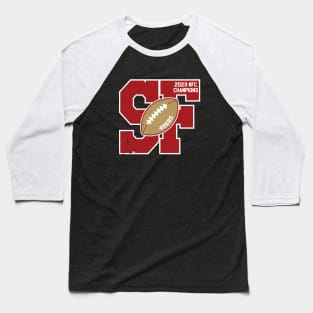 Big Bold San Francisco 2023 49ers NFC Champs Baseball T-Shirt